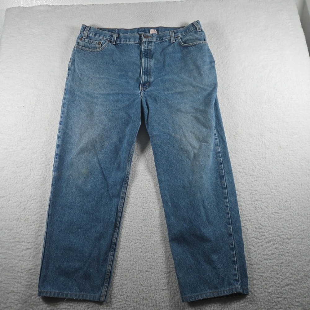 Levis 540 Mens Size 44x30 Relaxed Fit Brown Tab Blue Denim Jeans Actual 42Wx30L‎
